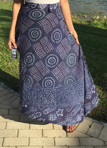 100% Fine Rayon Wrap Skirt | Block Print ! One Size Fits Most