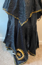 Load image into Gallery viewer, African Skirt Set made in Ghana in Black Color has beautiful Gold embroidery!