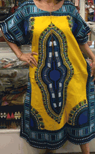 Load image into Gallery viewer, 100% Cotton Fabric, Dashiki Print Kaftan with Zipper, 1X, 2X, 3X