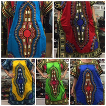 Load image into Gallery viewer, 100% Cotton Fabric, Dashiki Print Kaftan with Zipper, 1X, 2X, 3X