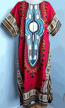 Load image into Gallery viewer, 100% Cotton Fabric, Dashiki Print Kaftan with Zipper, 1X, 2X, 3X