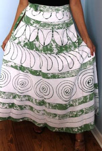 100% Cotton Wrap Skirt ! Batik Print ! One Size Fits Most ! A Line Wrap Skirt !!