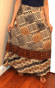 100% Cotton Wrap Skirt ! Block Print ! One Size Fits Most ! A Line Wrap Skirt !!