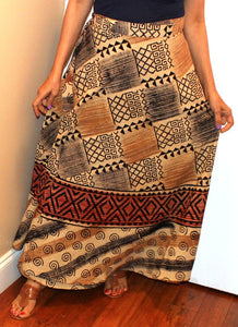 100% Cotton Wrap Skirt ! Block Print ! One Size Fits Most ! A Line Wrap Skirt !!
