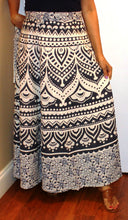 Load image into Gallery viewer, 100% Cotton Wrap Skirt ! Block Print ! One Size Fits Most ! A Line Wrap Skirt !!