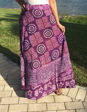 Load image into Gallery viewer, 100% Fine Rayon Purple Color Wrap Skirt | Block Print ! One Size Fits Most |