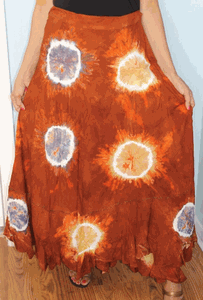 100% Fine Rayon Wrap Skirt ! Tie-Dye Print ! One Size Fits Most !
