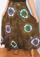 Load image into Gallery viewer, 100% Fine Rayon Wrap Skirt | Tie-Dye Print ! One Size Fits Most |