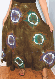 100% Fine Rayon Wrap Skirt | Tie-Dye Print ! One Size Fits Most |