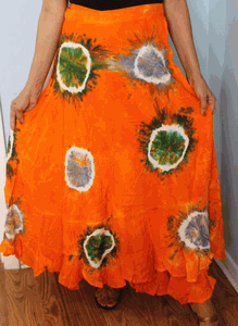 100% Fine Rayon Wrap Skirt | Tie-Dye Print ! One Size Fits Most |