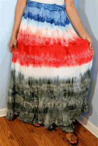 100% Fine Rayon Wrap Skirt ! Tie-Dye Print ! One Size Fits Most !