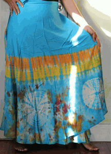 100% Fine Rayon Wrap Skirt ! Tie-Dye Print ! One Size Fits Most !