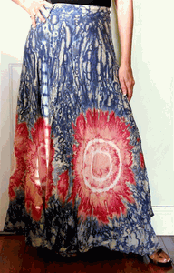 100% Fine Rayon Wrap Skirt ! Tie-Dye Print ! One Size Fits Most !