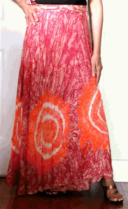 100% Fine Rayon Wrap Skirt ! Tie-Dye Print ! One Size Fits Most !