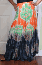 Load image into Gallery viewer, 100% Fine Rayon Wrap Skirt ! Tie-Dye Print ! One Size Fits Most !