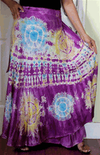 Load image into Gallery viewer, 100% Fine Rayon Wrap Skirt ! Tie-Dye Print ! One Size Fits Most !