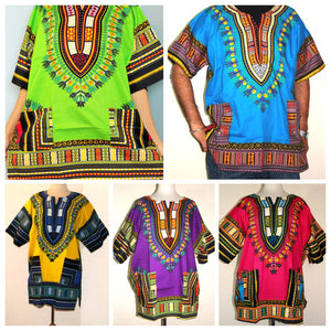 African Unisex Dashiki Plus Size! One Size! One Size Fits Most! Hippie Shirt! 60s 70s Look!