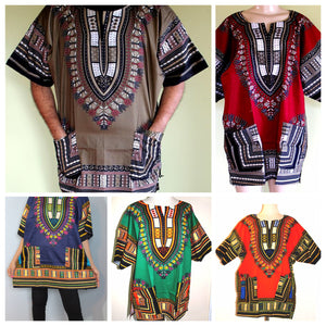 African Unisex Dashiki Plus Size! One Size! One Size Fits Most! Hippie Shirt! 60s 70s Look!