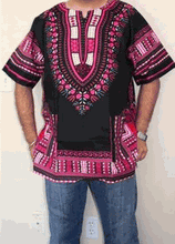 Load image into Gallery viewer, African Unisex Dashiki Plus Size! One Size! One Size Fits Most! Hippie Shirt! 60s 70s Look!