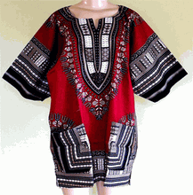 Load image into Gallery viewer, African Unisex Dashiki Plus Size! One Size! One Size Fits Most! Hippie Shirt! 60s 70s Look!