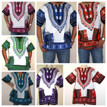 Load image into Gallery viewer, African Unisex Dashiki Plus Size! One Size! One Size Fits Most! Hippie Shirt! 60s 70s Look!