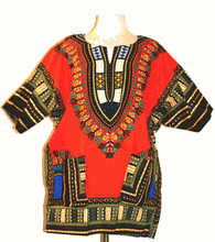 Load image into Gallery viewer, African Unisex Dashiki Plus Size! One Size! One Size Fits Most! Hippie Shirt! 60s 70s Look!