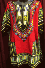 Load image into Gallery viewer, African Unisex Dashiki Plus Size! One Size! One Size Fits Most! Hippie Shirt! 60s 70s Look!