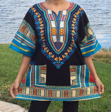 Load image into Gallery viewer, African Unisex Dashiki Plus Size! One Size! One Size Fits Most! Hippie Shirt! 60s 70s Look!