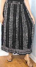 Load image into Gallery viewer, Broomstick Skirt ! Black and White Crinkle Rayon ! One Size, Fits Most ! Peasant Boho !!