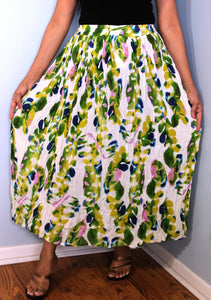Broomstick Skirt ! Colorful Crinkle Rayon ! One Size, Fits Most ! Peasant Boho !! Modern Print!!