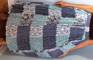 Broomstick Skirt ! Patch Print Crinkle Rayon ! One Size, Fits Most ! Peasant Boho !!