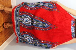 Broomstick Skirt ! Ethnic Print Crinkle Rayon ! One Size, Fits Most ! Peasant Boho !!