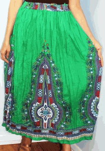 Broomstick Skirt ! Ethnic Print Crinkle Rayon ! One Size, Fits Most ! Peasant Boho !!