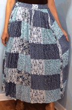 Load image into Gallery viewer, Broomstick Skirt ! Patch Print Crinkle Rayon ! One Size, Fits Most ! Peasant Boho !!