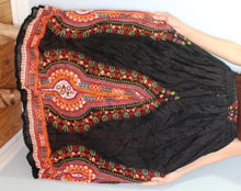 Load image into Gallery viewer, Broomstick Skirt ! Ethnic Print Crinkle Rayon ! One Size, Fits Most ! Peasant Boho !!