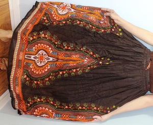 Broomstick Skirt ! Ethnic Print Crinkle Rayon ! One Size, Fits Most ! Peasant Boho !!