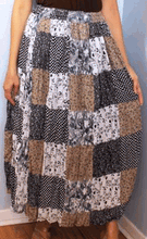 Load image into Gallery viewer, Broomstick Skirt ! Patch Print Crinkle Rayon ! One Size, Fits Most ! Peasant Boho !!