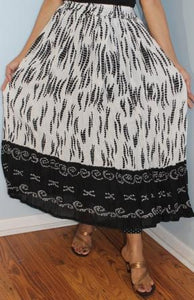 Broomstick Skirt ! Printed Crinkle Rayon ! One Size, Fits Most !
