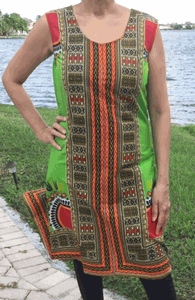 Dashiki Print Dress without sleeves!! Trendy African Dress in Dashiki Print!!