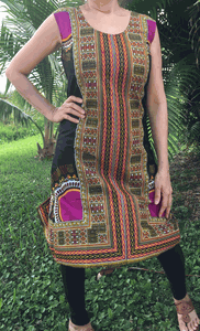 Dashiki Print Black Dress without sleeves!! Trendy African Dress in Dashiki Print!!