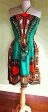 Load image into Gallery viewer, Dashiki Print Tube Halter Green Sun Dress or Skirt! One Size!
