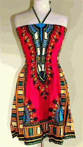 Dashiki Print Tube Halter Sun Dress or Skirt! One Size! Available in 8 Colors!!