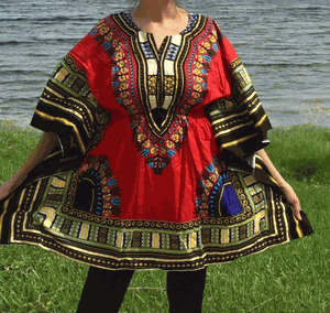 African Dashiki with the elastic waist! Can fit Plus size, free size, fits Plus Size too.