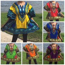 Load image into Gallery viewer, African Dashiki with the elastic waist! Can fit Plus size, free size, fits Plus Size too.