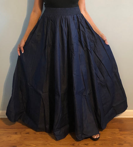 Long Flared Blue Denim Skirt One Size Fits Most!!