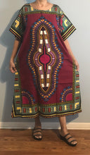 Load image into Gallery viewer, 100% Cotton Fabric, Dashiki Print Kaftan with Zipper  One Size Fits Most can Fit 1X, 2X, 3X