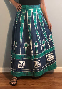100% Cotton Wrap Skirt ! Batik Print ! One Size Fits Most !
