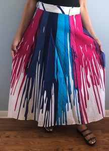 100% Cotton Wrap Skirt | Paint Print ! One Size Fits Most |