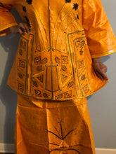 Load image into Gallery viewer, African Skirt Set made in Ghana! One of a kind ! Mustard Gold Color!