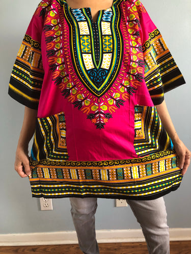 African Unisex Dashiki Plus Size! One Size! One Size Fits Most! Hippie Shirt! 60s 70s Look!